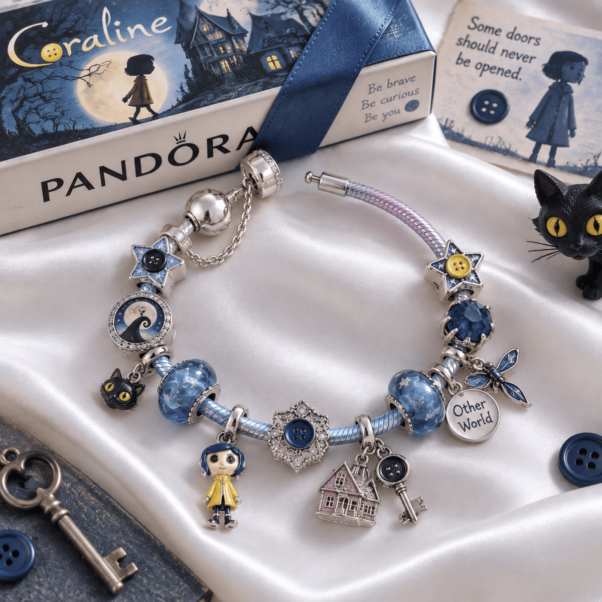 CRLN Silver Charm Bracelet Set PTKL