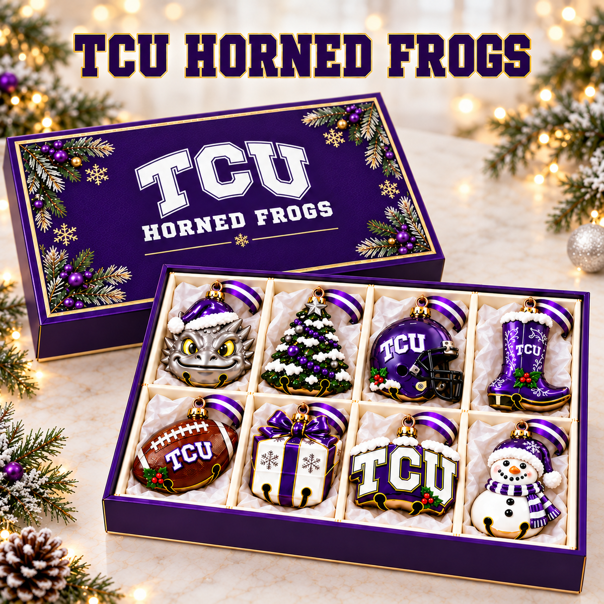 Premium TCU Christmas Bell Ornament PVNA