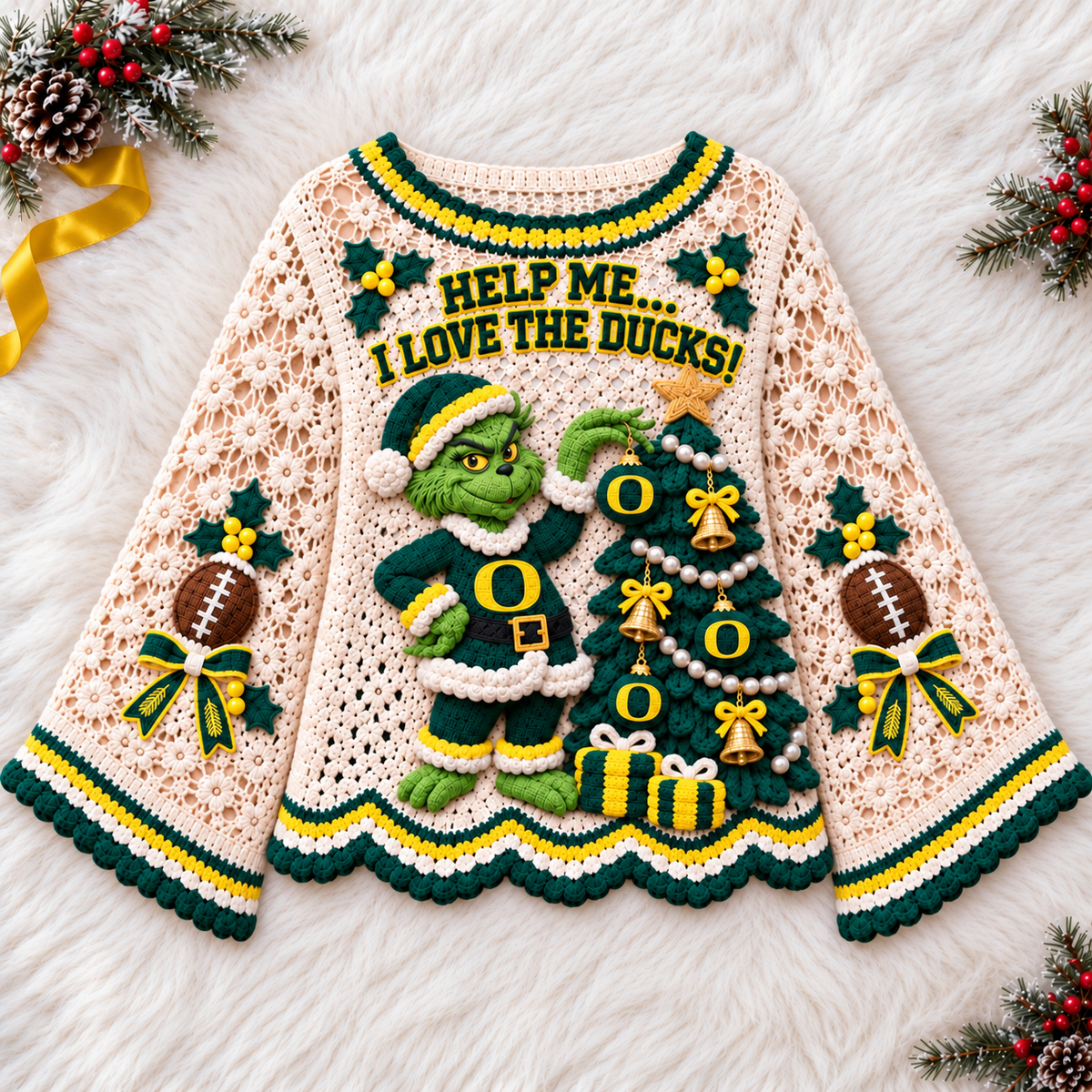 ORD Women’s Premium Christmas Bell-Sleeve Sweater TMH